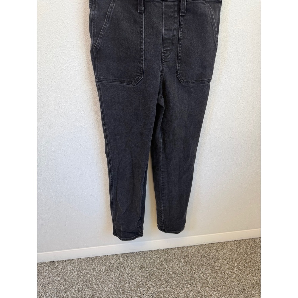 Madewell Black Slim Straight Overalls Womens XS Stretchy Grunge Bib Rugged - Picture 3 of 7